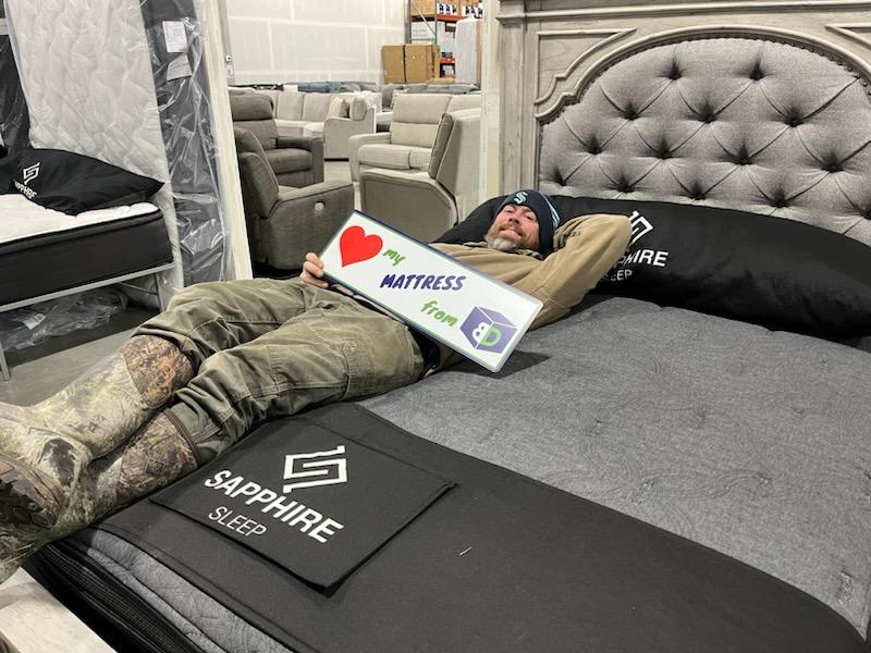 Happy BoxDrop North Idaho customers from Panhandle Polebarn with their new K Graphite Euro mattress